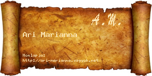 Ari Marianna névjegykártya