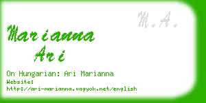 marianna ari business card